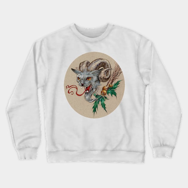 Krampus Kitty (with Holly) Crewneck Sweatshirt by justteejay